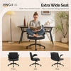 image:imageVINGLI Criss Cross Chair with Adjustable FlipUp ArmsCross Legged Chair with Wheels Extra Wide Office ChairComfortable Desk Chair for Home Office Vanity Bedroom PU LeatherIvory WhiteBlack