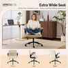 image:imageVINGLI Criss Cross Chair with Adjustable FlipUp ArmsCross Legged Chair with Wheels Extra Wide Office ChairComfortable Desk Chair for Home Office Vanity Bedroom PU LeatherIvory WhiteIvory White
