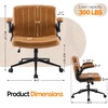image:imageVINGLI Criss Cross Chair with Adjustable FlipUp ArmsCross Legged Chair with Wheels Extra Wide Office ChairComfortable Desk Chair for Home Office Vanity Bedroom PU LeatherIvory WhiteClay