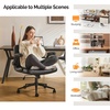 image:imageVINGLI Criss Cross Chair with Adjustable FlipUp ArmsCross Legged Chair with Wheels Extra Wide Office ChairComfortable Desk Chair for Home Office Vanity Bedroom PU LeatherIvory WhiteBlack