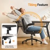 image:imageVINGLI Criss Cross Chair with Adjustable FlipUp ArmsCross Legged Chair with Wheels Extra Wide Office ChairComfortable Desk Chair for Home Office Vanity Bedroom PU LeatherIvory WhiteBlack