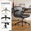 image:imageVINGLI Criss Cross Chair with Adjustable FlipUp ArmsCross Legged Chair with Wheels Extra Wide Office ChairComfortable Desk Chair for Home Office Vanity Bedroom PU LeatherIvory WhiteBlack
