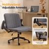 image:imageVINGLI Criss Cross Chair with Adjustable FlipUp ArmsCross Legged Chair with WheelsExtra Wide Office ChairDesk Chair for Home OfficeVanityBedroom ApartmentStarry ChenilleDark GreyDark Grey