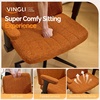 image:imageVINGLI Criss Cross Chair with Adjustable FlipUp ArmsCross Legged Chair with WheelsExtra Wide Office ChairDesk Chair for Home OfficeVanityBedroom ApartmentStarry ChenilleDark GreyBurnt Orange