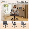 image:imageVINGLI Criss Cross Chair with Adjustable FlipUp ArmsCross Legged Chair with WheelsExtra Wide Office ChairDesk Chair for Home OfficeVanityBedroom ApartmentStarry ChenilleDark GreyDark Grey