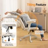 image:imageVINGLI Criss Cross Chair with Adjustable FlipUp ArmsCross Legged Chair with WheelsExtra Wide Office ChairDesk Chair for Home OfficeVanityBedroom ApartmentStarry ChenilleDark GreyWhite
