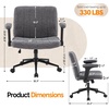 image:imageVINGLI Criss Cross Chair with Adjustable FlipUp ArmsCross Legged Chair with WheelsExtra Wide Office ChairDesk Chair for Home OfficeVanityBedroom ApartmentStarry ChenilleDark GreyDark Grey