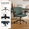 image:imageVINGLI Criss Cross Chair with Adjustable FlipUp ArmsCross Legged Chair with WheelsExtra Wide Office ChairDesk Chair for Home OfficeVanityBedroom ApartmentStarry ChenilleDark GreyDark Green