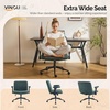 image:imageVINGLI Criss Cross Chair with Adjustable FlipUp ArmsCross Legged Chair with WheelsExtra Wide Office ChairDesk Chair for Home OfficeVanityBedroom ApartmentStarry ChenilleDark GreyDark Green
