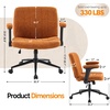 image:imageVINGLI Criss Cross Chair with Adjustable FlipUp ArmsCross Legged Chair with WheelsExtra Wide Office ChairDesk Chair for Home OfficeVanityBedroom ApartmentStarry ChenilleDark GreyBurnt Orange