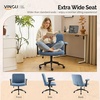 image:imageVINGLI Criss Cross Chair with Adjustable FlipUp ArmsCross Legged Chair with WheelsExtra Wide Office ChairDesk Chair for Home OfficeVanityBedroom ApartmentStarry ChenilleDark GreyNavy Blue