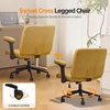 image:imageVINGLI Criss Cross Chair with Adjustable FlipUp ArmsCross Legged Chair with WheelsExtra Wide Office ChairDesk Chair for Home OfficeVanityBedroom ApartmentStarry ChenilleDark GreyPale Yellow