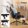 image:imageVINGLI Criss Cross Chair with Adjustable FlipUp ArmsCross Legged Chair with WheelsExtra Wide Office ChairDesk Chair for Home OfficeVanityBedroom ApartmentStarry ChenilleDark GreyBlack