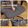 image:imageVINGLI Criss Cross Chair with Adjustable FlipUp ArmsCross Legged Chair with WheelsExtra Wide Office ChairDesk Chair for Home OfficeVanityBedroom ApartmentStarry ChenilleDark GreyDark Grey