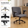 image:imageVINGLI Criss Cross Chair with Adjustable FlipUp ArmsCross Legged Chair with WheelsExtra Wide Office ChairDesk Chair for Home OfficeVanityBedroom ApartmentStarry ChenilleDark GreyDark Grey