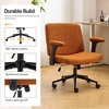 image:imageVINGLI Criss Cross Chair with Adjustable FlipUp ArmsCross Legged Chair with WheelsExtra Wide Office ChairDesk Chair for Home OfficeVanityBedroom ApartmentStarry ChenilleDark GreyBurnt Orange