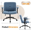 image:imageVINGLI Criss Cross Chair with Adjustable FlipUp ArmsCross Legged Chair with WheelsExtra Wide Office ChairDesk Chair for Home OfficeVanityBedroom ApartmentStarry ChenilleDark GreyNavy Blue