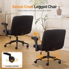image:imageVINGLI Criss Cross Chair with Adjustable FlipUp ArmsCross Legged Chair with WheelsExtra Wide Office ChairDesk Chair for Home OfficeVanityBedroom ApartmentStarry ChenilleDark GreyBlack