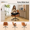 image:imageVINGLI Criss Cross Chair with Adjustable FlipUp ArmsCross Legged Chair with WheelsExtra Wide Office ChairDesk Chair for Home OfficeVanityBedroom ApartmentStarry ChenilleDark GreyBurnt Orange