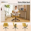 image:imageVINGLI Criss Cross Chair with Adjustable FlipUp ArmsCross Legged Chair with WheelsExtra Wide Office ChairDesk Chair for Home OfficeVanityBedroom ApartmentStarry ChenilleDark GreyPale Yellow