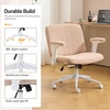 image:imageVINGLI Criss Cross Chair with Adjustable FlipUp ArmsCross Legged Chair with WheelsExtra Wide Office ChairDesk Chair for Home OfficeVanityBedroom ApartmentStarry ChenilleDark GreyPink