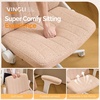 image:imageVINGLI Criss Cross Chair with Adjustable FlipUp ArmsCross Legged Chair with WheelsExtra Wide Office ChairDesk Chair for Home OfficeVanityBedroom ApartmentStarry ChenilleDark GreyPink