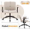 image:imageVINGLI Criss Cross Chair with Adjustable FlipUp ArmsCross Legged Chair with WheelsExtra Wide Office ChairDesk Chair for Home OfficeVanityBedroom ApartmentStarry ChenilleDark GreyKhaki