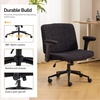 image:imageVINGLI Criss Cross Chair with Adjustable FlipUp ArmsCross Legged Chair with WheelsExtra Wide Office ChairDesk Chair for Home OfficeVanityBedroom ApartmentStarry ChenilleDark GreyBlack