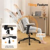 image:imageVINGLI Criss Cross Chair with Adjustable FlipUp ArmsCross Legged Chair with WheelsExtra Wide Office ChairDesk Chair for Home OfficeVanityBedroom ApartmentStarry ChenilleDark GreyKhaki