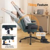 image:imageVINGLI Criss Cross Chair with Adjustable FlipUp ArmsCross Legged Chair with WheelsExtra Wide Office ChairDesk Chair for Home OfficeVanityBedroom ApartmentStarry ChenilleDark GreyDark Green