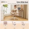 image:imageVINGLI Criss Cross Chair with Adjustable FlipUp ArmsCross Legged Chair with WheelsExtra Wide Office ChairDesk Chair for Home OfficeVanityBedroom ApartmentStarry ChenilleDark GreyPink