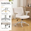 image:imageVINGLI Criss Cross Chair with Adjustable FlipUp ArmsCross Legged Chair with WheelsExtra Wide Office ChairDesk Chair for Home OfficeVanityBedroom ApartmentStarry ChenilleDark GreyWhite