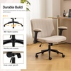 image:imageVINGLI Criss Cross Chair with Adjustable FlipUp ArmsCross Legged Chair with WheelsExtra Wide Office ChairDesk Chair for Home OfficeVanityBedroom ApartmentStarry ChenilleDark GreyKhaki