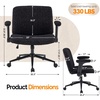 image:imageVINGLI Criss Cross Chair with Adjustable FlipUp ArmsCross Legged Chair with WheelsExtra Wide Office ChairDesk Chair for Home OfficeVanityBedroom ApartmentStarry ChenilleDark GreyBlack