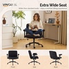 image:imageVINGLI Criss Cross Chair with Adjustable FlipUp ArmsCross Legged Chair with WheelsExtra Wide Office ChairDesk Chair for Home OfficeVanityBedroom ApartmentStarry ChenilleDark GreyBlack