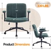 image:imageVINGLI Criss Cross Chair with Adjustable FlipUp ArmsCross Legged Chair with WheelsExtra Wide Office ChairDesk Chair for Home OfficeVanityBedroom ApartmentStarry ChenilleDark GreyDark Green