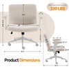 image:imageVINGLI Criss Cross Chair with Adjustable FlipUp ArmsCross Legged Chair with WheelsExtra Wide Office ChairDesk Chair for Home OfficeVanityBedroom ApartmentStarry ChenilleDark GreyWhite