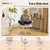 image:imageVINGLI Criss Cross Chair with Adjustable FlipUp ArmsCross Legged Chair with WheelsExtra Wide Office ChairDesk Chair for Home OfficeVanityBedroom ApartmentStarry ChenilleDark GreyWhite