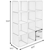 image:imageVINGLI Cube Storage 12 Cubes Organizer Shelves Plastic Book Shelf DIY Modular Storage Cube Organizer wHammer for Bedroom Living Room Office  Translucent White58x 14x 70