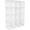 image:imageVINGLI Cube Storage 12 Cubes Organizer Shelves Plastic Book Shelf DIY Modular Storage Cube Organizer wHammer for Bedroom Living Room Office  Translucent White58x 14x 70