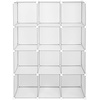 image:imageVINGLI Cube Storage 12 Cubes Organizer Shelves Plastic Book Shelf DIY Modular Storage Cube Organizer wHammer for Bedroom Living Room Office  Translucent White58x 14x 70