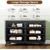image:imageVINGLI Fluted Dresser for Bedroom 6 Drawer Dresser wRounded Edges Mid Century Modern Dressers Natural Wood Color 468 W156 D31 HBlack