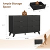 image:imageVINGLI Fluted Dresser for Bedroom 6 Drawer Dresser wRounded Edges Mid Century Modern Dressers Natural Wood Color 468 W156 D31 HBlack