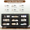 image:imageVINGLI Fluted Dresser for Bedroom 6 Drawer Dresser wRounded Edges Mid Century Modern Dressers Natural Wood Color 468 W156 D31 HBlack