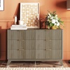 image:imageVINGLI Fluted Dresser for Bedroom 6 Drawer Dresser wRounded Edges Mid Century Modern Dressers Natural Wood Color 468 W156 D31 HGrey