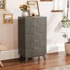 image:imageVINGLI Fluted Dresser for Bedroom 6 Drawer Dresser wRounded Edges Mid Century Modern Dressers Natural Wood Color 468 W156 D31 HGrey