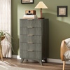 image:imageVINGLI Fluted Dresser for Bedroom 6 Drawer Dresser wRounded Edges Mid Century Modern Dressers Natural Wood Color 468 W156 D31 HGrey