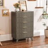 image:imageVINGLI Fluted Dresser for Bedroom 6 Drawer Dresser wRounded Edges Mid Century Modern Dressers Natural Wood Color 468 W156 D31 HGrey