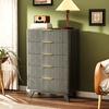 image:imageVINGLI Fluted Dresser for Bedroom 6 Drawer Dresser wRounded Edges Mid Century Modern Dressers Natural Wood Color 468 W156 D31 HGrey