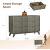 image:imageVINGLI Fluted Dresser for Bedroom 6 Drawer Dresser wRounded Edges Mid Century Modern Dressers Natural Wood Color 468 W156 D31 HGrey